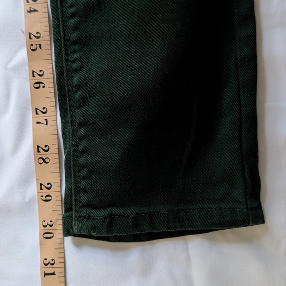 Zara Trafaluc Green Skinny Jeans Emerald Gold Button Cotton Size 4 Inseam 30 - Picture 12 of 12